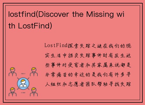 lostfind(Discover the Missing with LostFind)